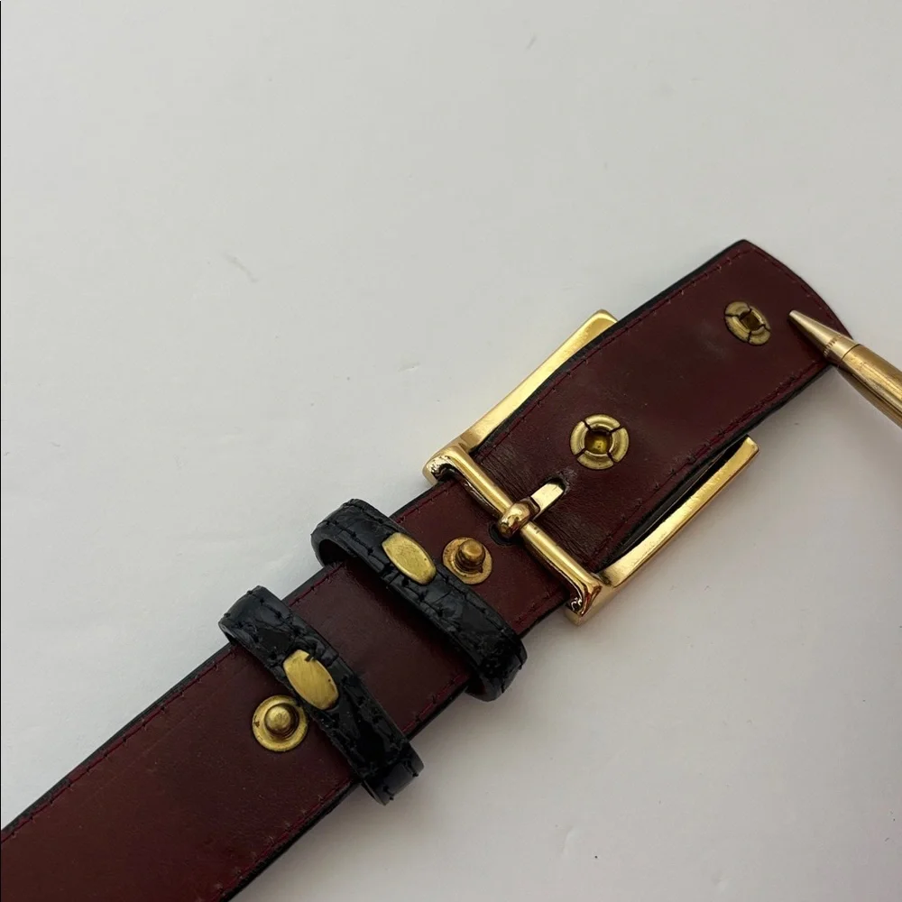 W. Kleinberg Genuine Alligator USA Neiman Marcus Adjustable‎ Belt Black Mens 42